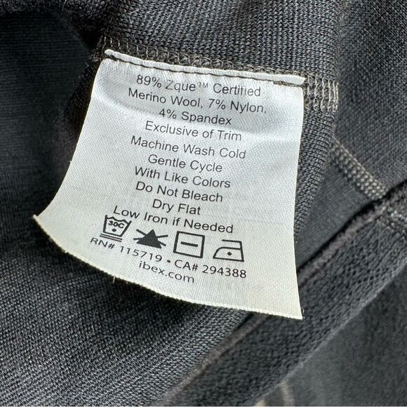 IBEX Zque Merino Wool Zip Up Jacket With Snaps Dark Grey Size Small - Picture 8 of 8